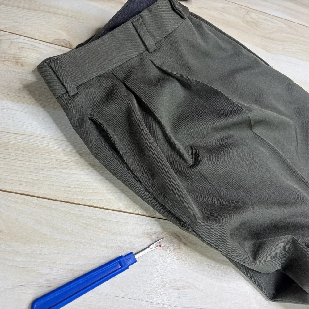Brooks Brothers Wool Double Pleated Dress Pants Mens 36x28 Dark Green